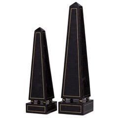A Medium Maitland Smith Black Horn and Brass Obelisk