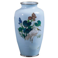 Japanese Cloisonné Enamel Vase Late Showa Period