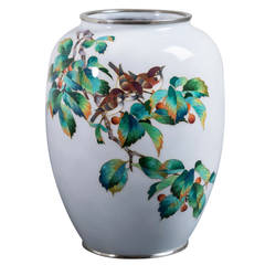 Japanese Cloisonné Enamel Vase, circa 1950