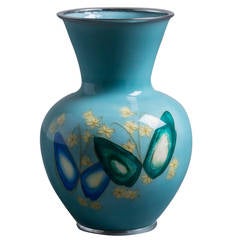 Japanese Cloisonné Enamel Vase, circa 1950 10