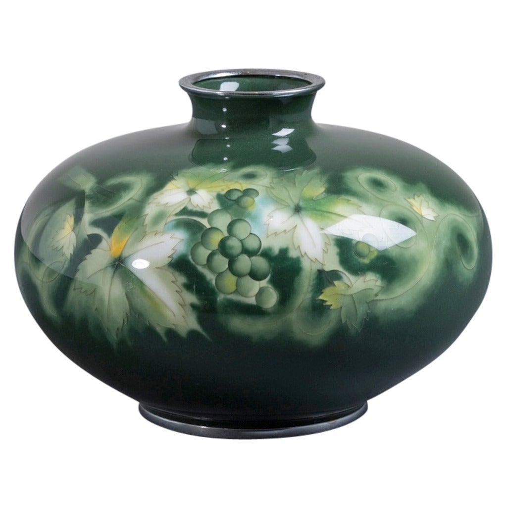 Japanese Cloisonné Enamel Vase by Ando, circa 1950 For Sale