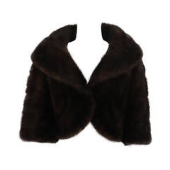 1956 Saks Fifth Ave.cropped dark mink fur jacket