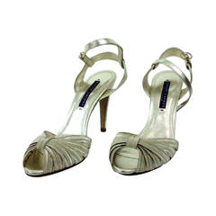 Ralph Lauren Collection silver 30s inspired evening sandals unworn