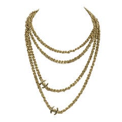 Chanel 2012 Braided Timeless Chains Long Necklace w CCs rt.$3, 350