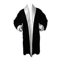 Pierre Balmain Haute Couture Black Velvet Evening Coat