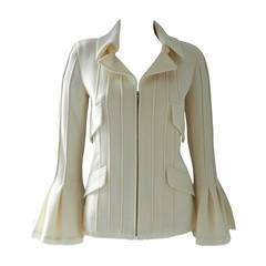 Chanel 13C Ivory Runway Jacket with Bell Sleeves