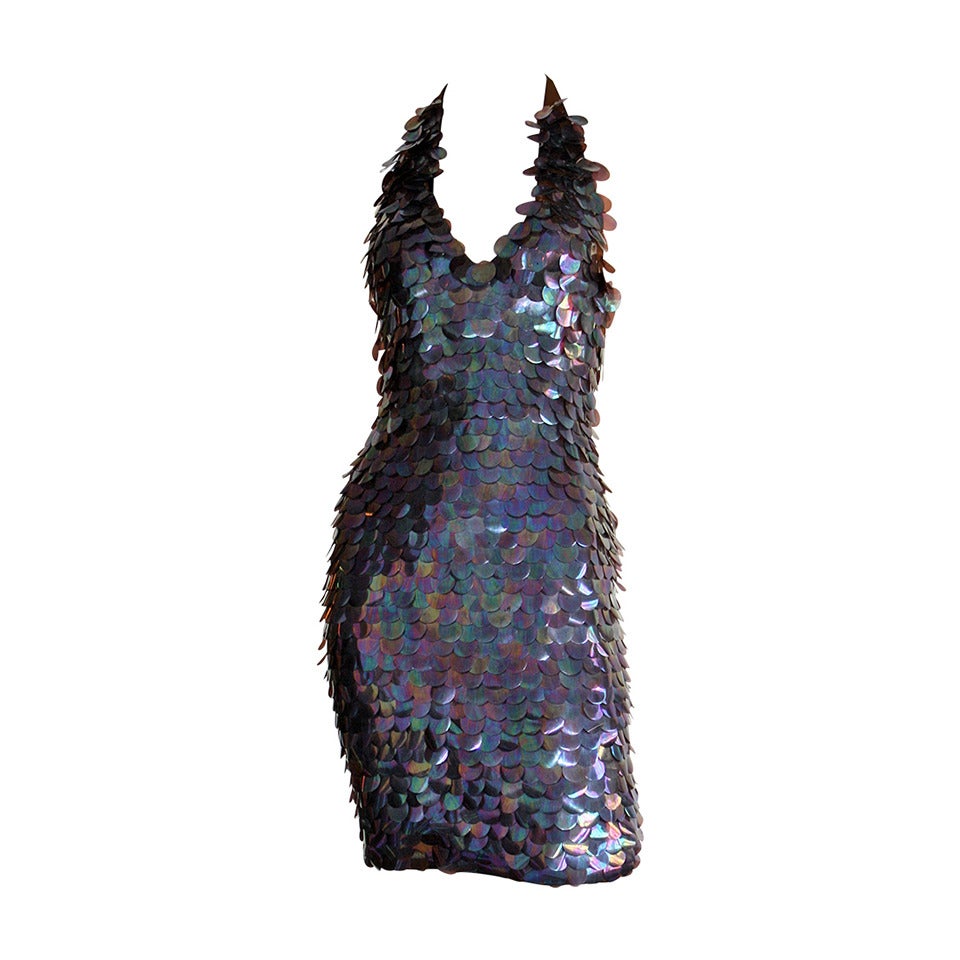 Fabulous Vintage C.D. Greene Purple Paillettes Sequin New Years Dress