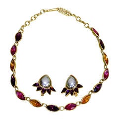 Marvelous Vintage Yves Saint Laurent Necklace & Earring Set 9