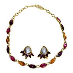 Marvelous Vintage Yves Saint Laurent Necklace & Earring Set