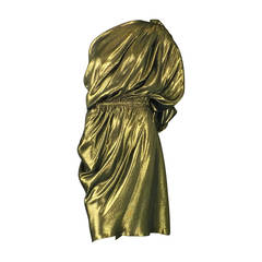 Gold Grecian Drape Dress at 1stDibs