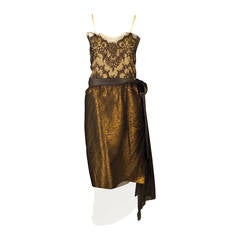 Fall, 2009 Lanvin Black Lace & Gold Lamé Cocktail Dress