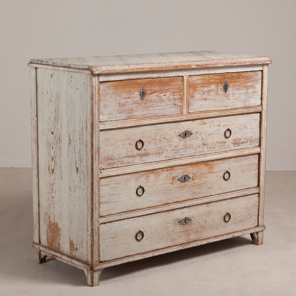 An Interesting Swedish Five Drawer Commode