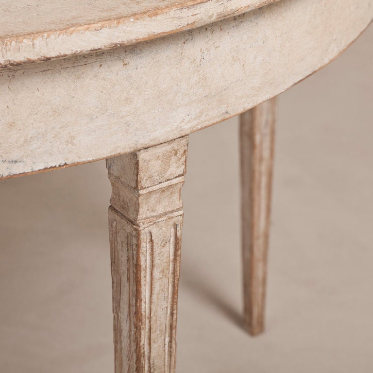 A Pair of 19th Century Swedish Demi Lune Console Tables 1