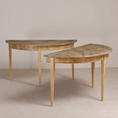 A Pair of Swedish Demi Lune Console Tables