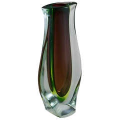 A Large Murano Sommerso Glass Vase