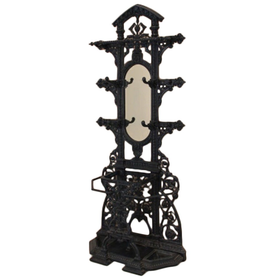 A 19th Century Cast Iron Hall Stand by Coalbrookdale For Sale