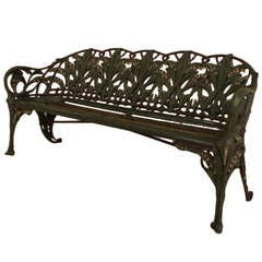 A 19th Century Cast Iron Coalbrookdale Lily of the Valley Bench
