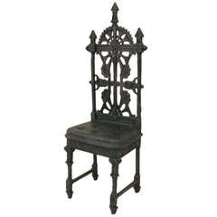 Antique A Coalbrookdale Cast Iron Hall Chair designed by Christopher Dresser 1869