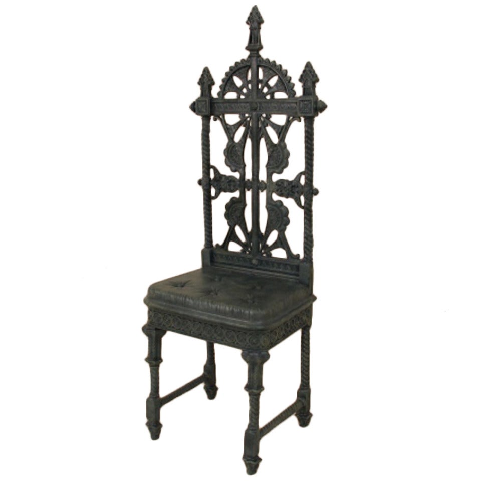 A Coalbrookdale Cast Iron Hall Chair designed by Christopher Dresser 1869