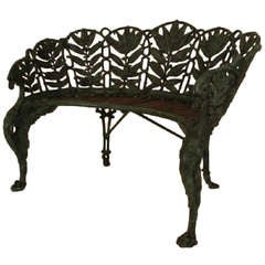 A 19th Century Cast Iron Passion Flower Bench by Coalbrookdale