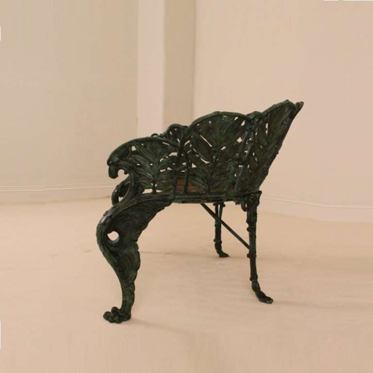 A 19th Century Cast Iron Passion Flower Bench by Coalbrookdale In Excellent Condition In London, GB