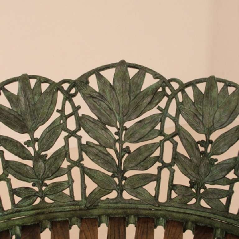 A 19th Century Cast Iron Passion Flower Bench by Coalbrookdale 1