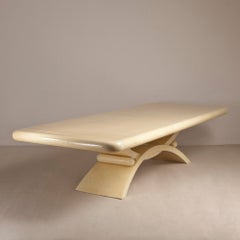 A Large Goatskin Lacquered Extendable Dining Table