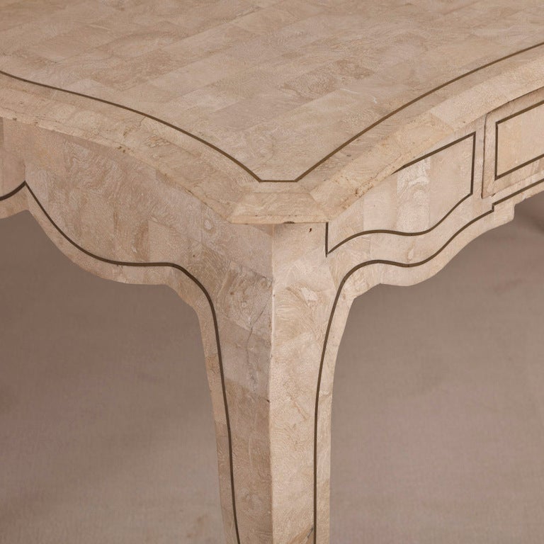 20th Century A Tessellated Stone Desk by Maitland Smith 1980s