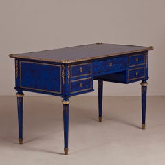 A French Directoire Inspired Simulated Lapis Lazuli Desk 1980s