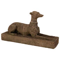 Antique An Austin and Seeley Cast Stone Greyhound circa 1870