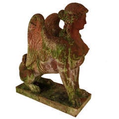 A Naturally Weathered Italian Terracotta Sphinx circa 1880