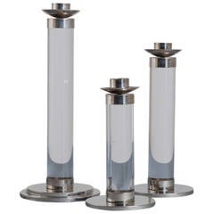 Vintage An Impressive Set of Lucite Candlesticks 1980s