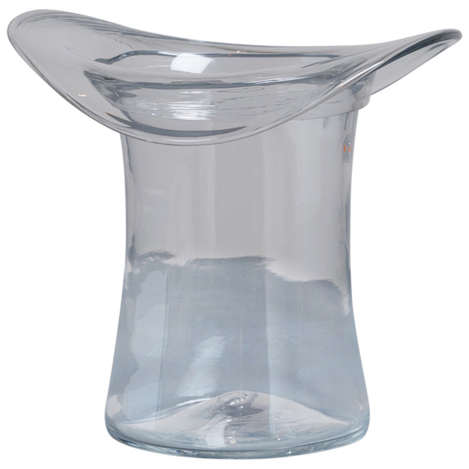 Blenko Glass Top Hat Ice Bucket, Usa, 1980s, Stamped