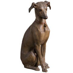 A 19th Century Austrian Cold Painted Terracotta Whippet