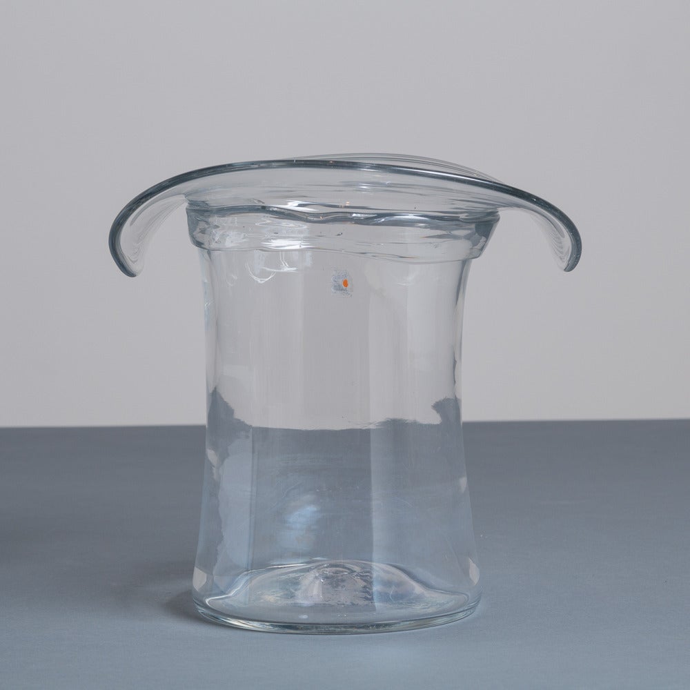 American Blenko Glass Top Hat Ice Bucket, Usa, 1980s, Stamped