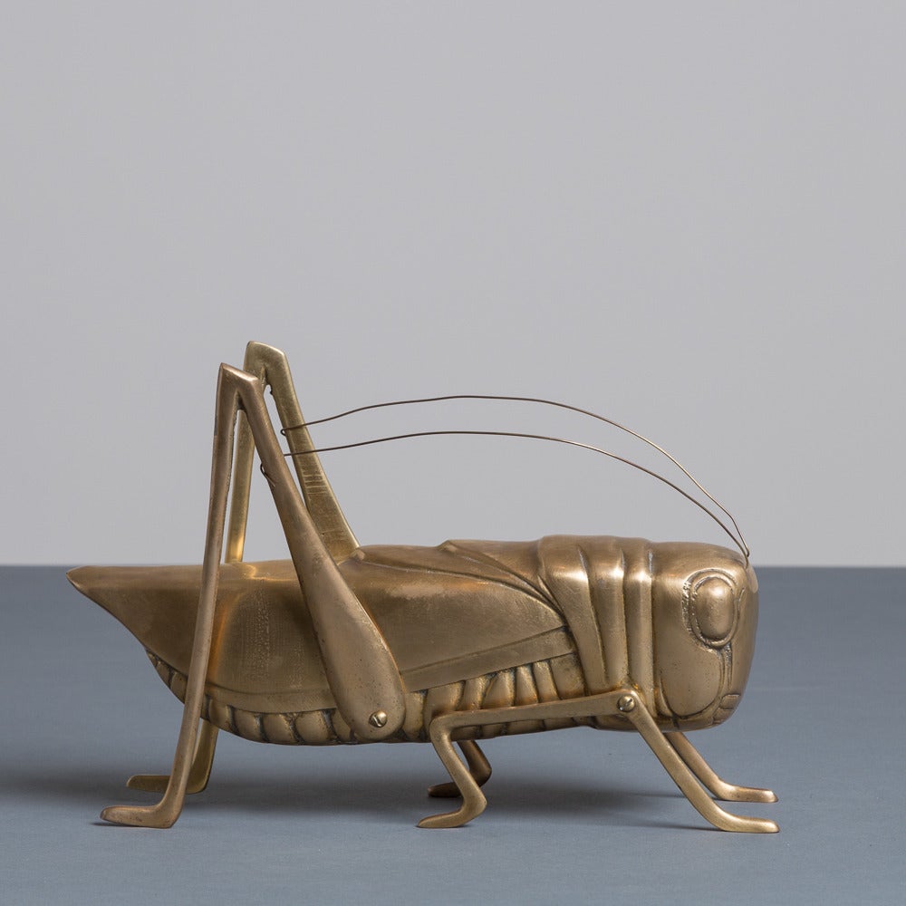 Mid-20th Century A Bronze Articulated Grasshopper Table Sculpture 1960s