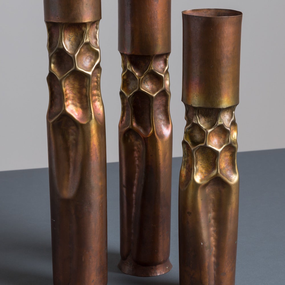 Set of Three Thomas Markusen Brutalist Candlesticks In Excellent Condition In London, GB