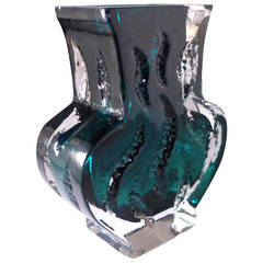 A Large Ingrid Glass Designed Sommerso Glass Vase