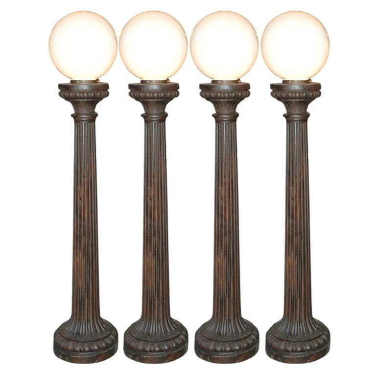 20th Century Cast Iron Column Lamps at 1stDibs