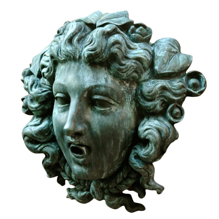 Cast Bronze Fountain Mask For Sale