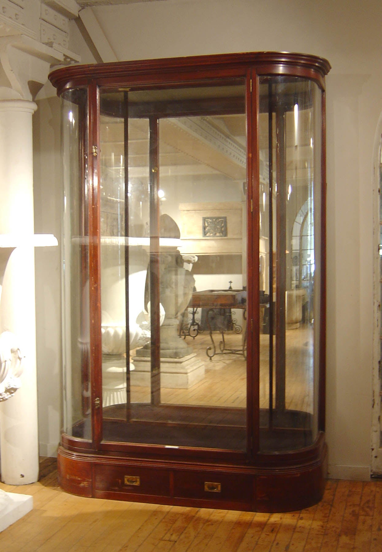 Mahogany and Glass Display Case For Sale