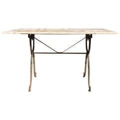 Cast Iron Garden/Bistro Table with Marble Top Cast Iron Garden/Bistro Table with Marble Top