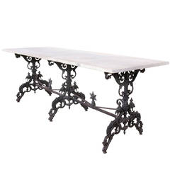 Marble and Cast Iron Table