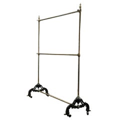 Antique French 1900's Brass Garment Rack