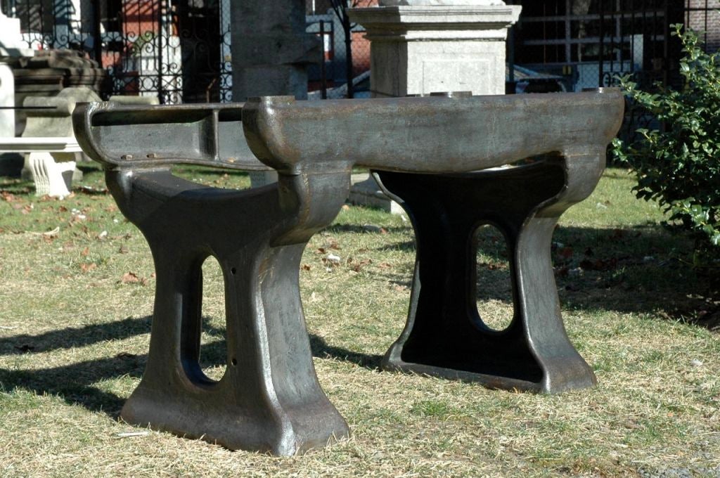 French Industrial Iron Dining Table Base