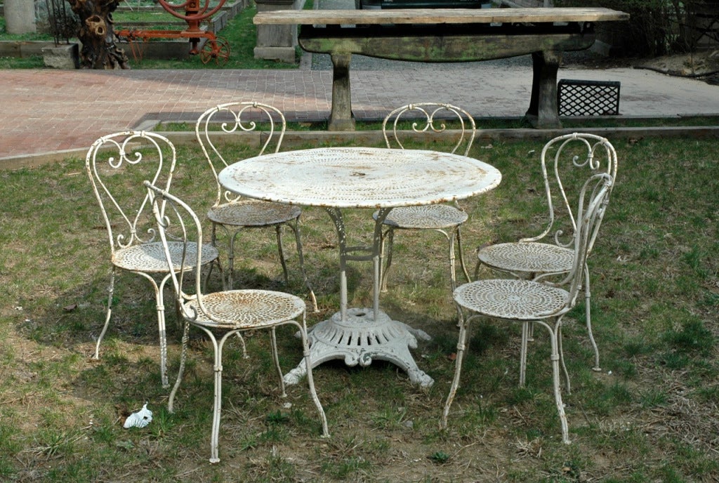 Garden Set of Six Chairs and Table at 1stdibs