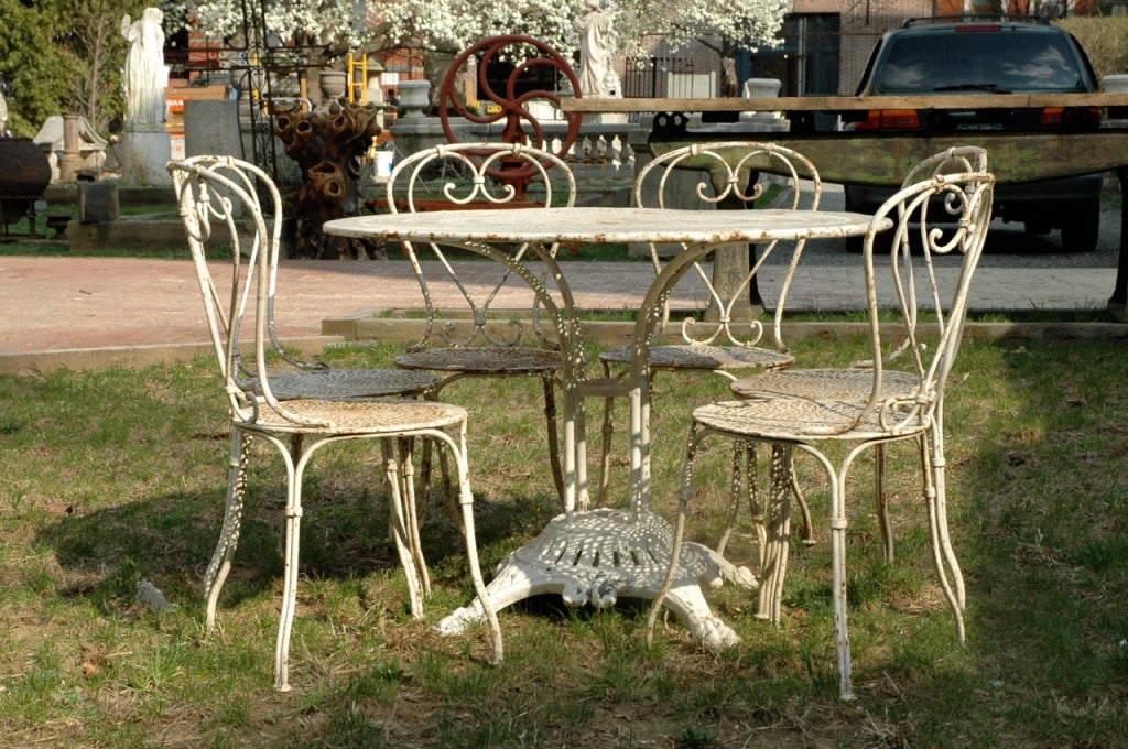 Garden Set of Six Chairs and Table at 1stdibs