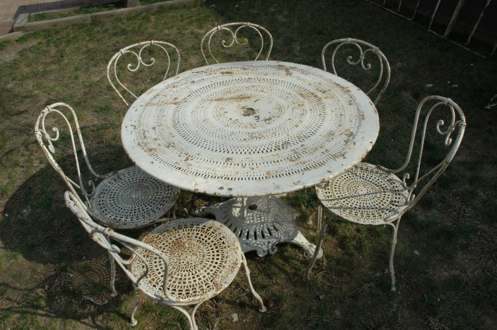 Garden Set of Six Chairs and Table at 1stdibs