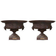 French Cast Iron Urns