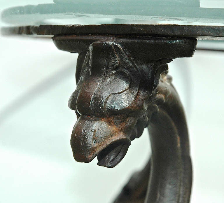19th Century Cast Iron Griffin Table